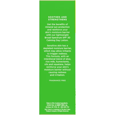 Burt's Bees Burt's Bees Sensitive Calming Day Face Moisturizer - SPF 30 - 1.8oz 6 Burt's Bees Burt's Bees Sensitive Calming Day Face Moisturizer - SPF 30 - 1.8oz - Image 6