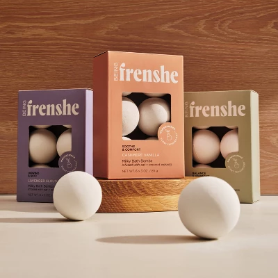 Being Frenshe Milky Moisturizing Fresh Scented Bath Bomb Set With Essential Oils - Cashmere Vanilla - 6ct/3oz 6 Being Frenshe Milky Moisturizing Fresh Scented Bath Bomb Set With Essential Oils - Cashmere Vanilla - 6ct/3oz - Image 6